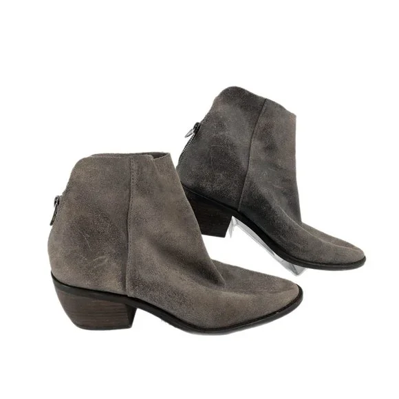 Lucky Brand Shoes Lucky Brand Gray Leather Ankle Boots Pointed